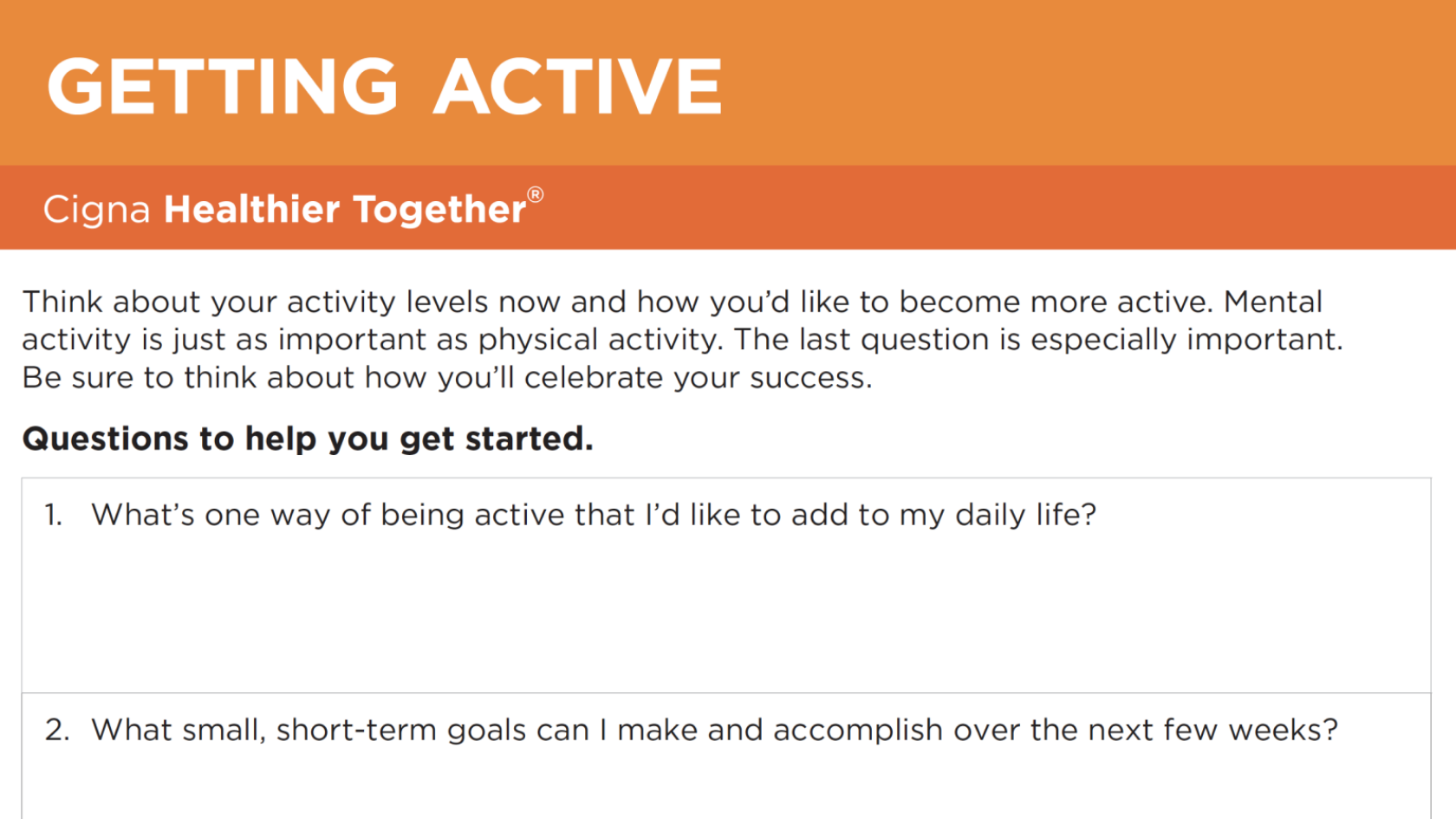 Getting Active flyer